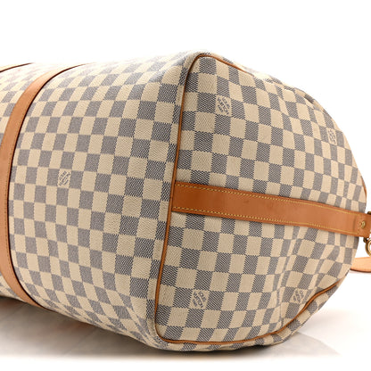 Louis Vuitton Damier Azur Keepall Bandouliere 55 9 of 12