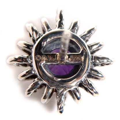 David Yurman Sterling Silver Amethyst 5mm Starburst Stud Earrings 5 of 6
