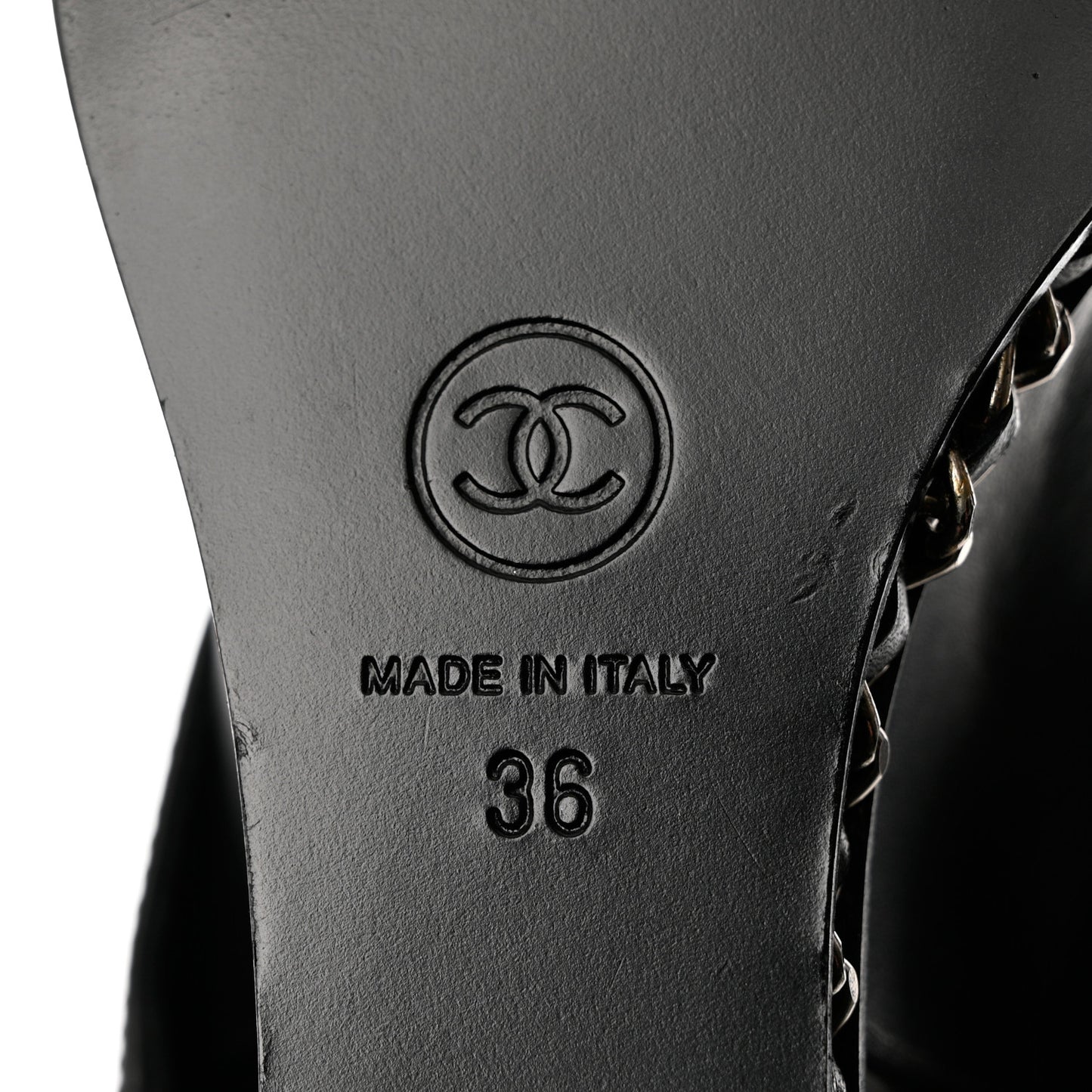 Calfskin Ascot Knee High CC Boots 36 Black