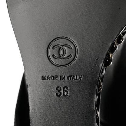 Chanel Calfskin Ascot Knee High CC Boots 36 Black 6 of 9