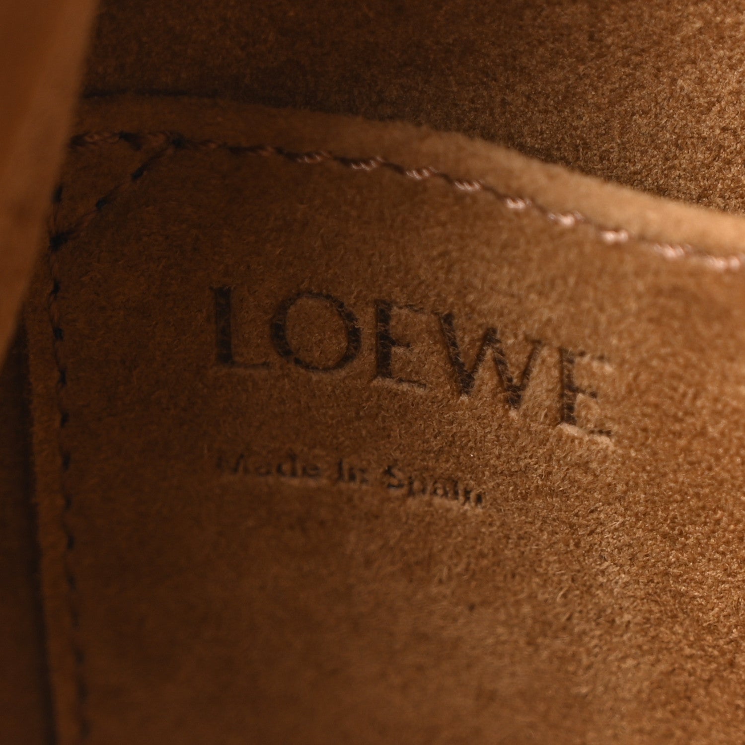 Loewe Canvas Calfskin Balloon Bucket Bag Navy Tan 6 of 9