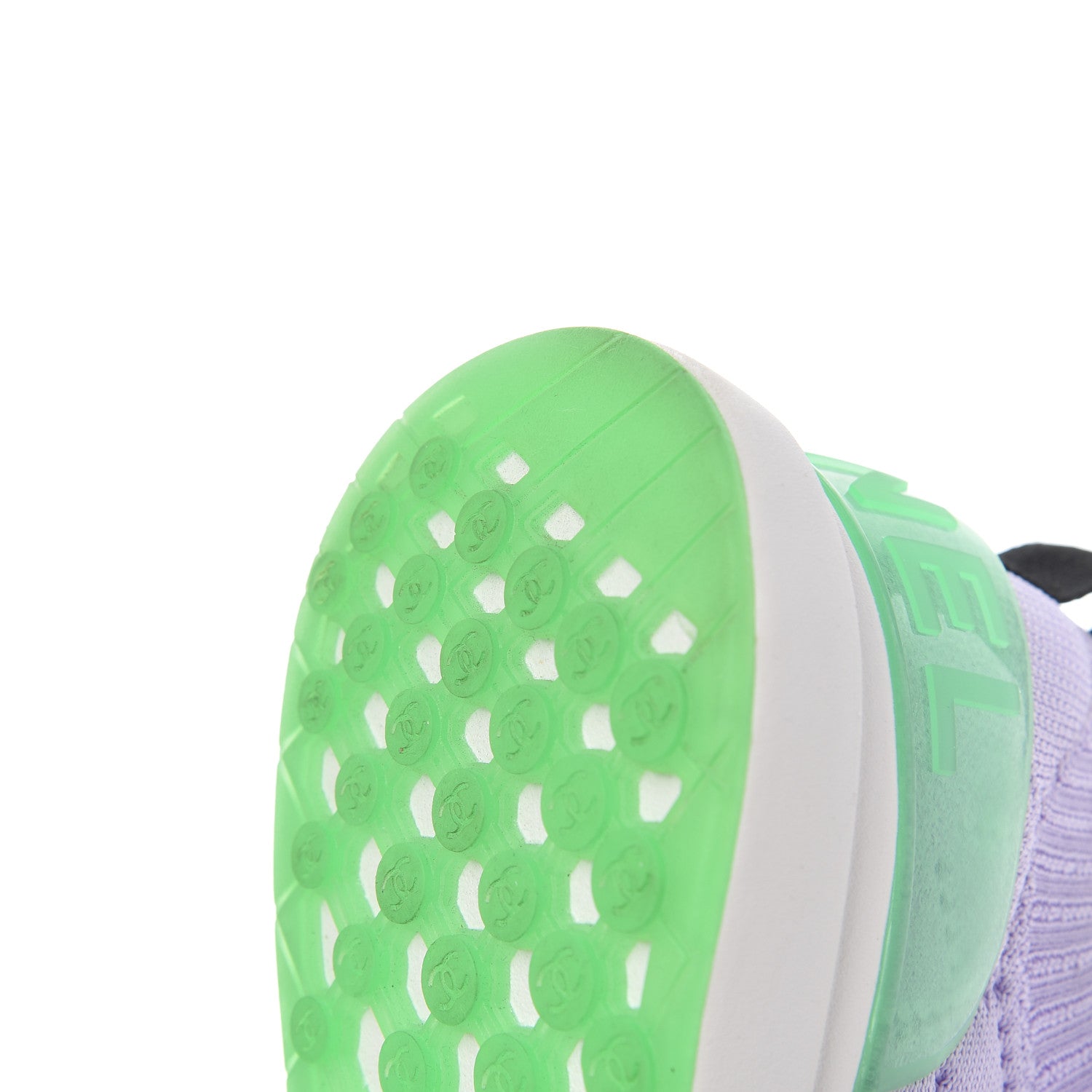 Chanel Knit Quilted Womens CC Sneakers 39.5 Light Purple 13 of 14