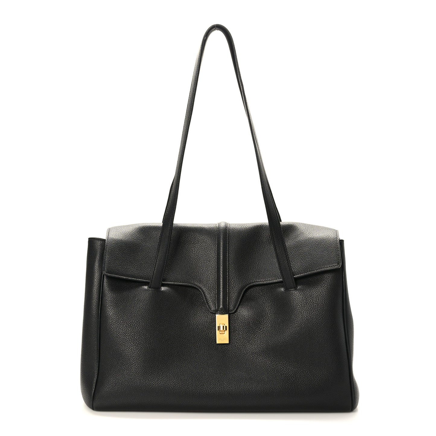 Grained Calfskin Large Soft 16 Bag Black