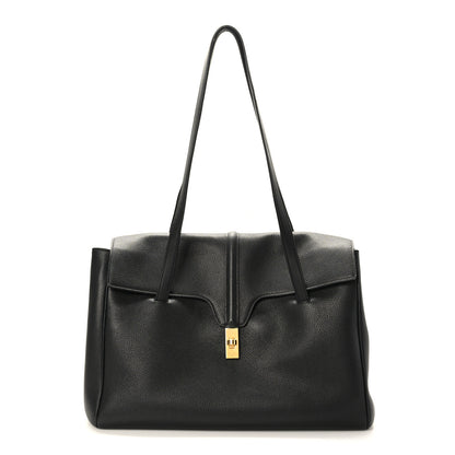 Celine Grained Calfskin Large Soft 16 Bag Black 1 of 9