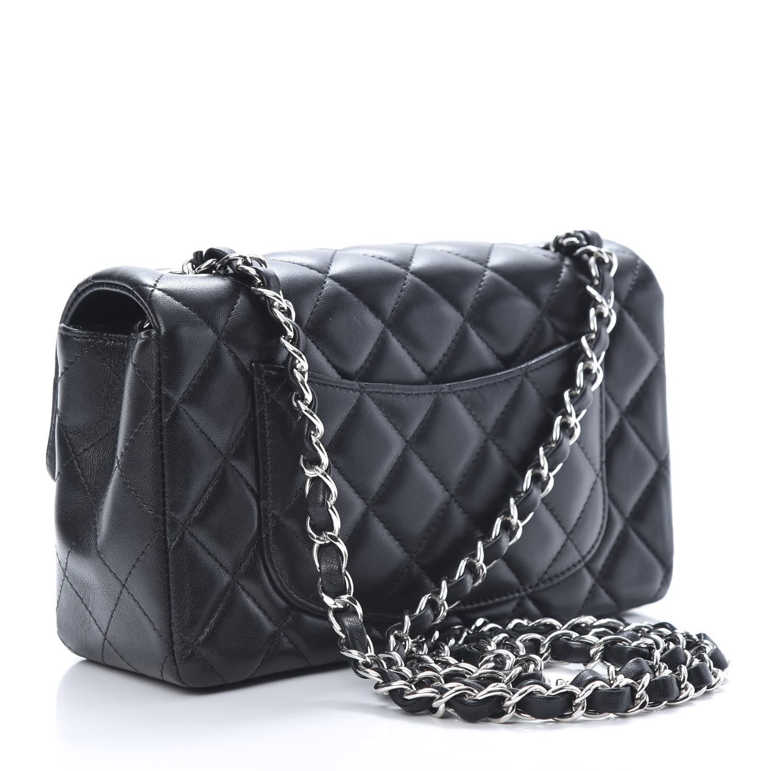 Chanel Lambskin Quilted Mini Rectangular Flap Black 3 of 11
