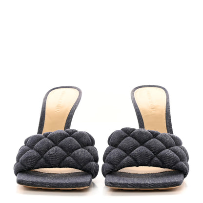 Bottega Veneta Denim Matelasse Padded Mule Sandals 39 Indigo 2 of 13