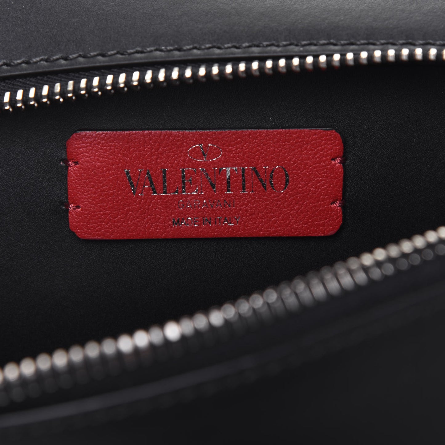 Calfskin VLTN Belt Bag Black Red