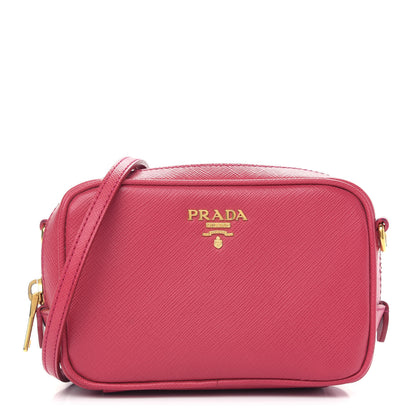 Prada Saffiano Mini Camera Crossbody Bag Peonia 1 of 10