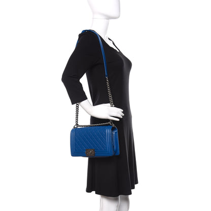 Chanel Caviar Quilted Medium Boy Flap Blue 2 of 11
