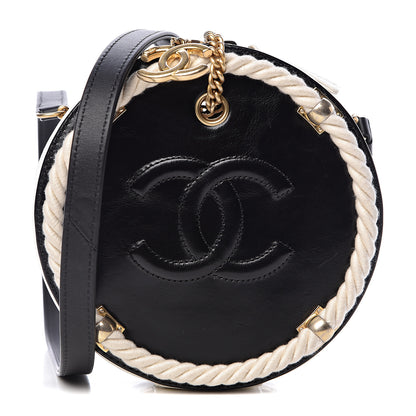 Chanel Crumpled Calfskin Cotton Small En Vogue Round Bag Black 1 of 11
