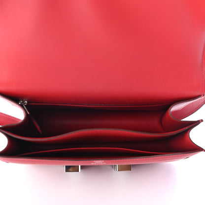 Hermes Swift Toile H Berline Constance 24 Rouge Piment Ecru 4 of 4