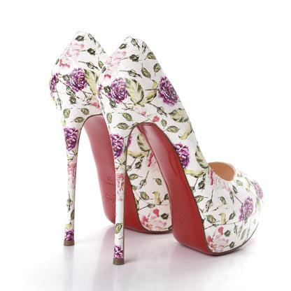 Christian Louboutin Watersnake Fiori Fetish Peep 150 Pumps 38 Latte Pompadour 4 of 10
