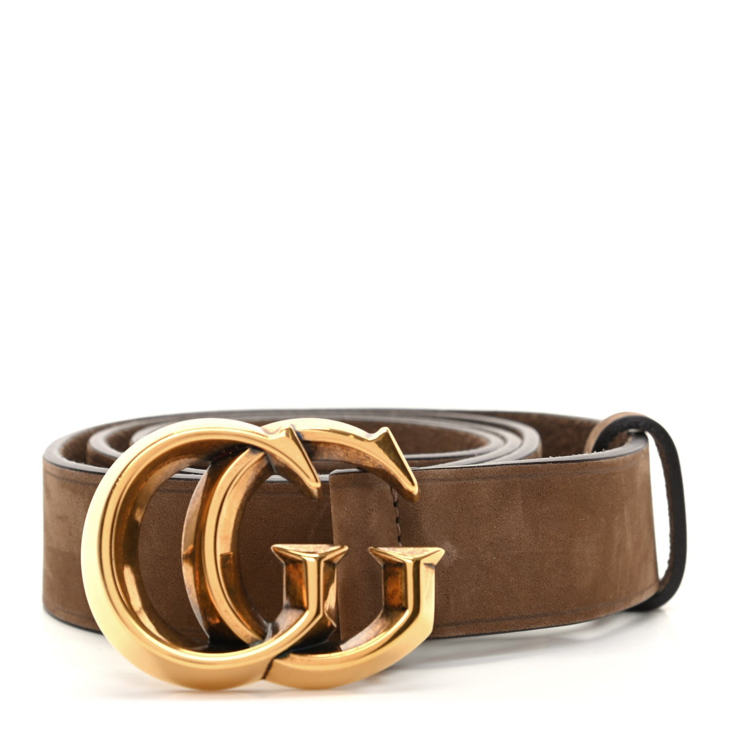 Gucci Suede Sculpted GG Belt 90 36 Dark Brown 1 of 5