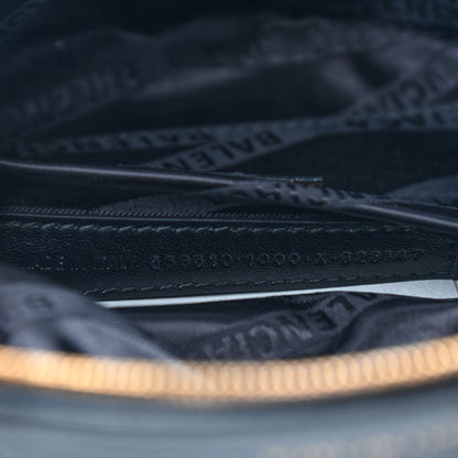 Balenciaga Shiny Goatskin Allover Logo Embossed XXS Souvenir Belt Bag Black 7 of 9