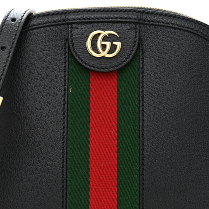 Gucci Calfskin GG Web Small Ophidia Dome Shoulder Bag Black 8 of 10