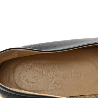 Chanel Lambskin CC Espadrilles 38 Black 9 of 13