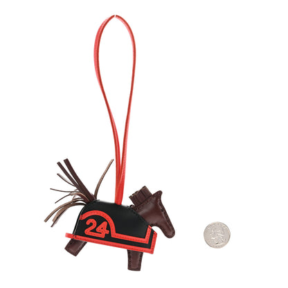 Hermes Milo Lambskin Grigri Rodeo Robeo 24 Bag Charm PM Terre Black Capucine 2 of 5