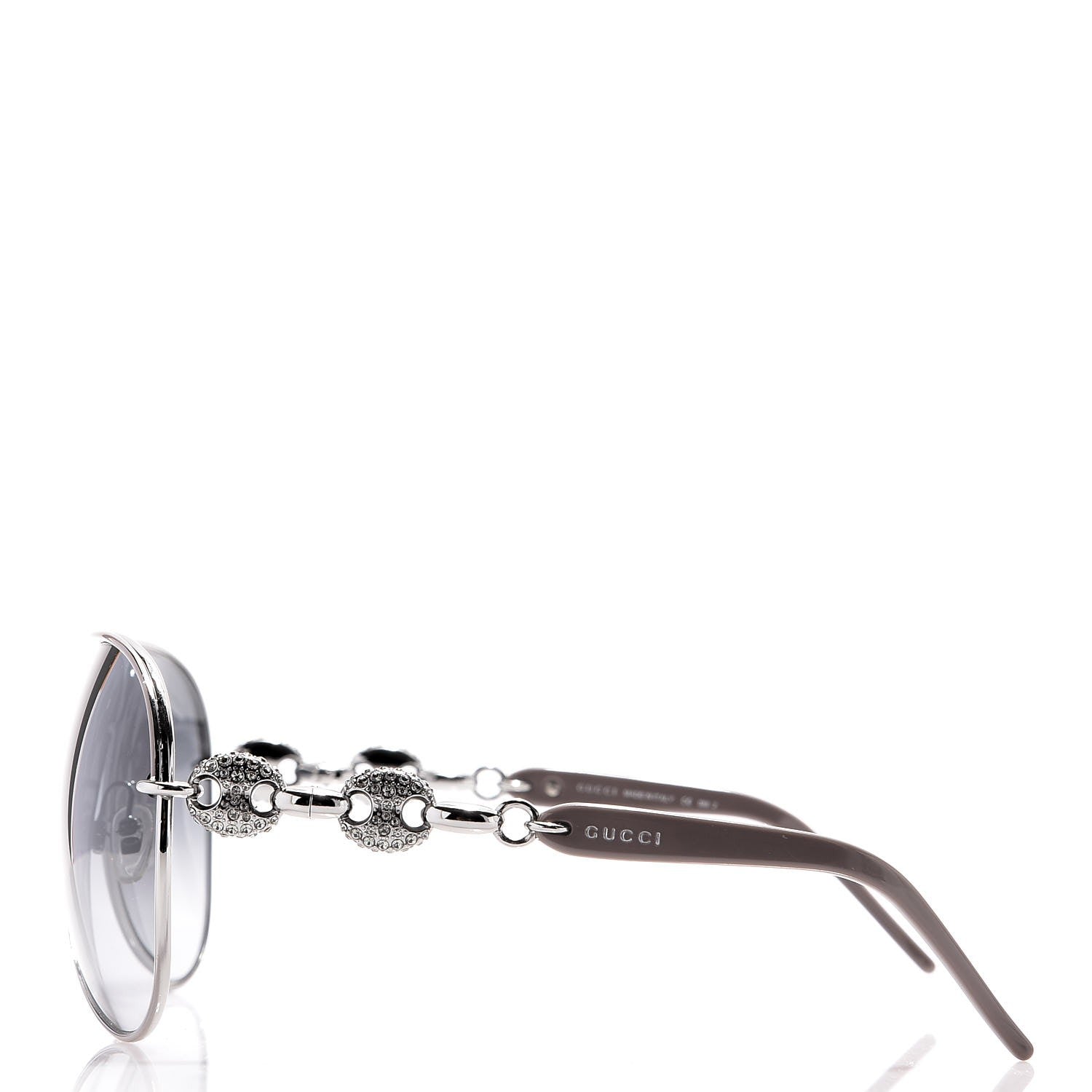 Gucci Crystal Marina Chain Aviator Sunglasses 4230/S Grey 3 of 7