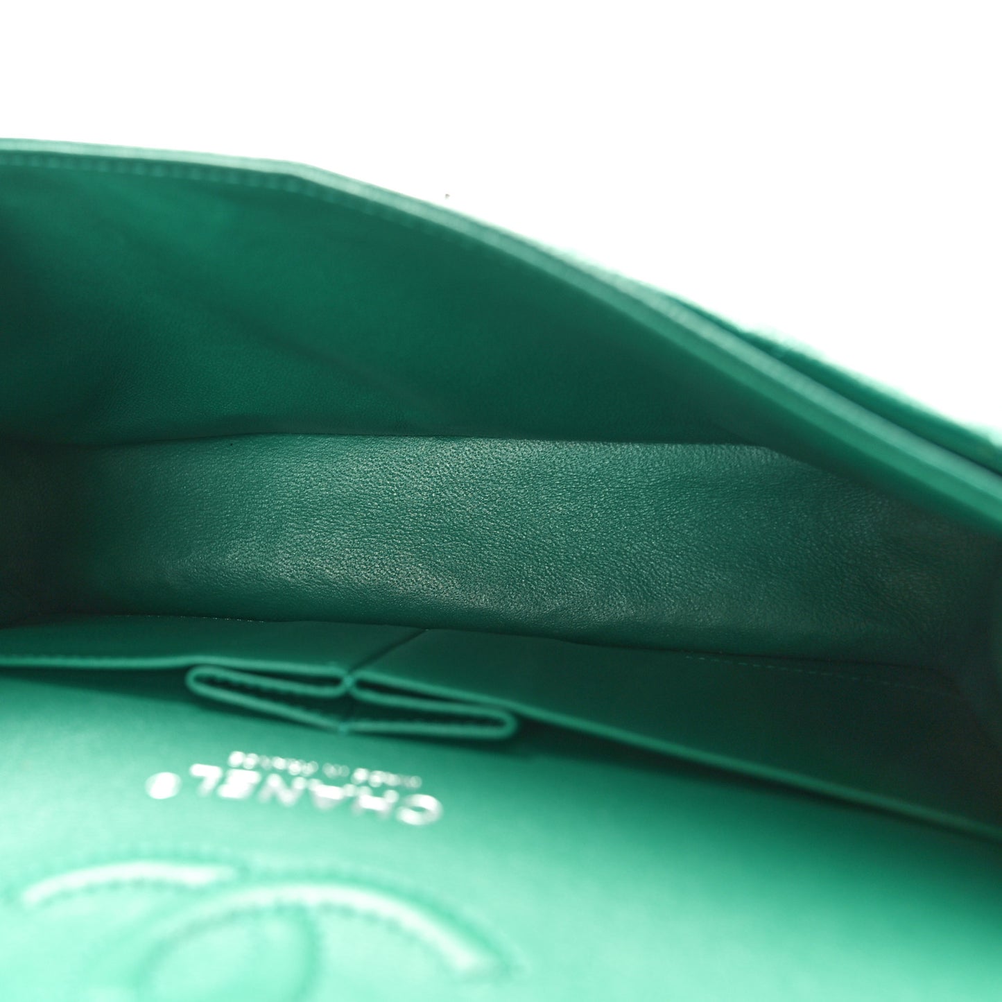 Caviar Quilted Small Double Flap Green