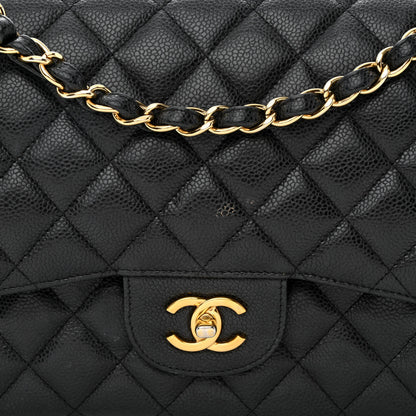 Chanel Caviar Quilted Jumbo Double Flap Black 10 of 19