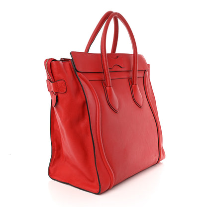 Celine Drummed Calfskin Medium Luggage Coquelicot 3 of 10