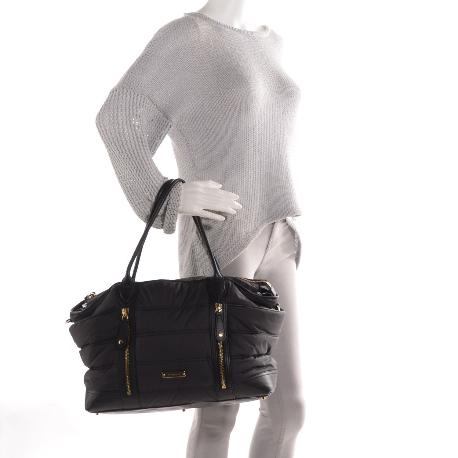 Burberry Nylon Large Olympia Diaper Bag Black 2 of 9