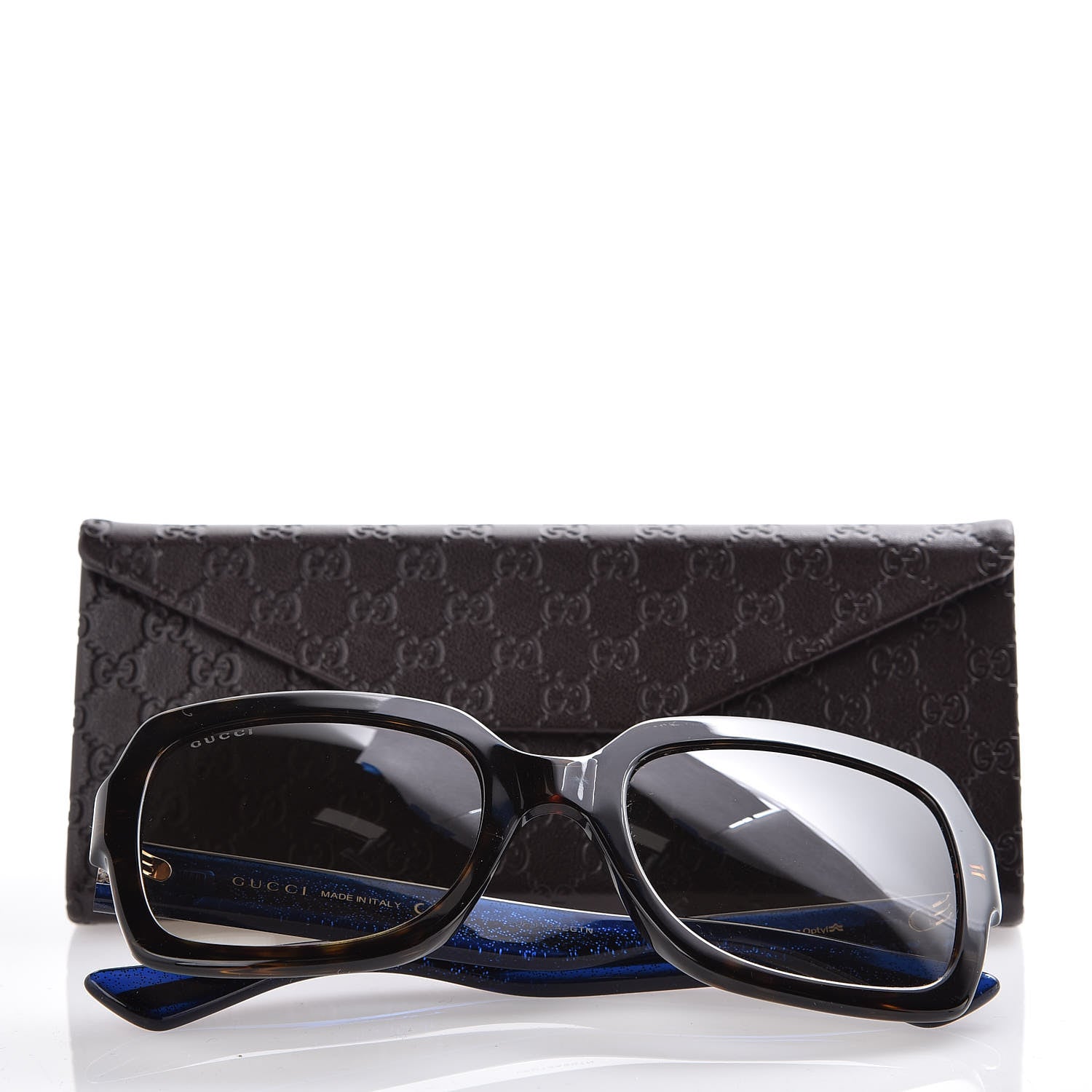 Gucci Oversize Square Web GG 0036S Sunglasses Tortoise 8 of 8