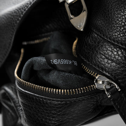 Valentino Garavani Pebbled Calfskin Large Rockstud Flip-Lock Messenger Bag Black 7 of 8