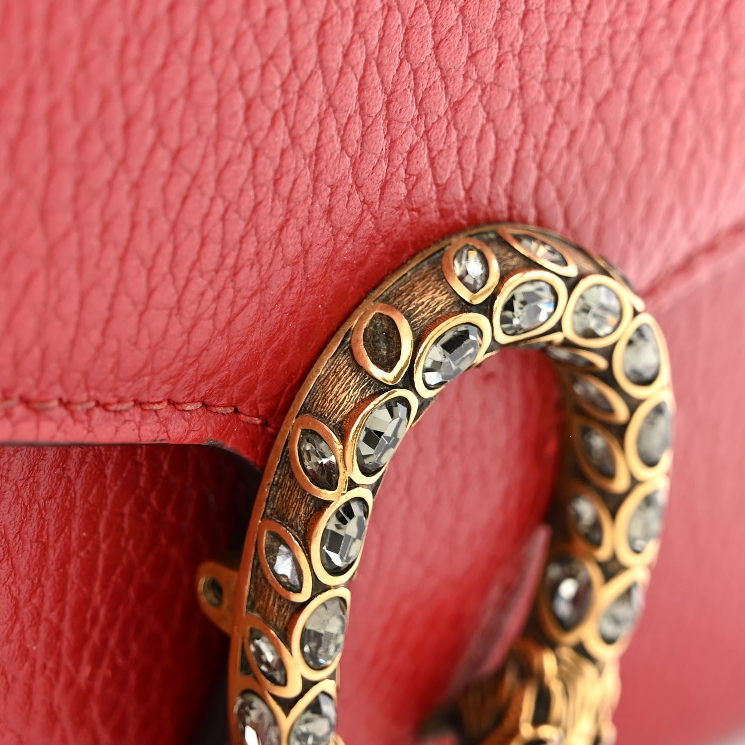 Gucci Calfskin Mini Dionysus Chain Wallet Hibiscus Red 12 of 17