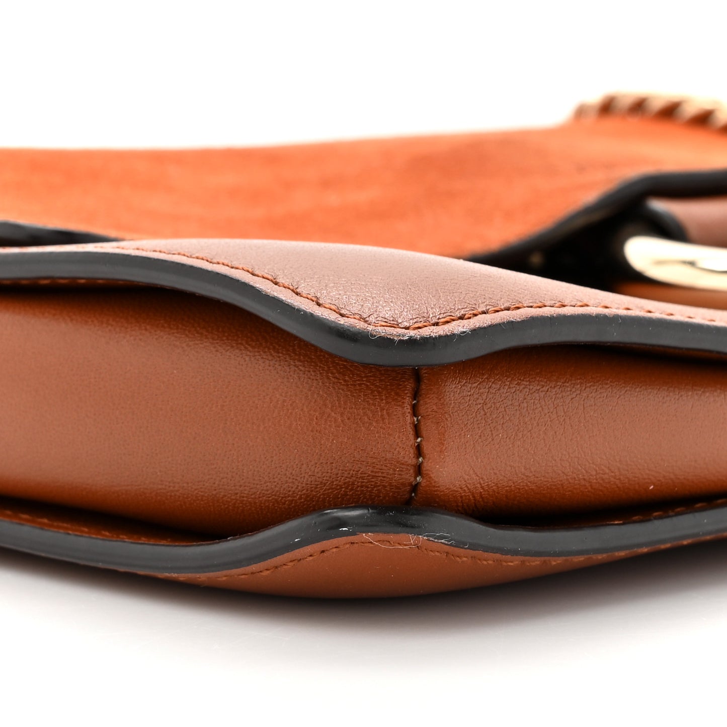 Suede Calfskin Small Faye Shoulder Bag Tobacco