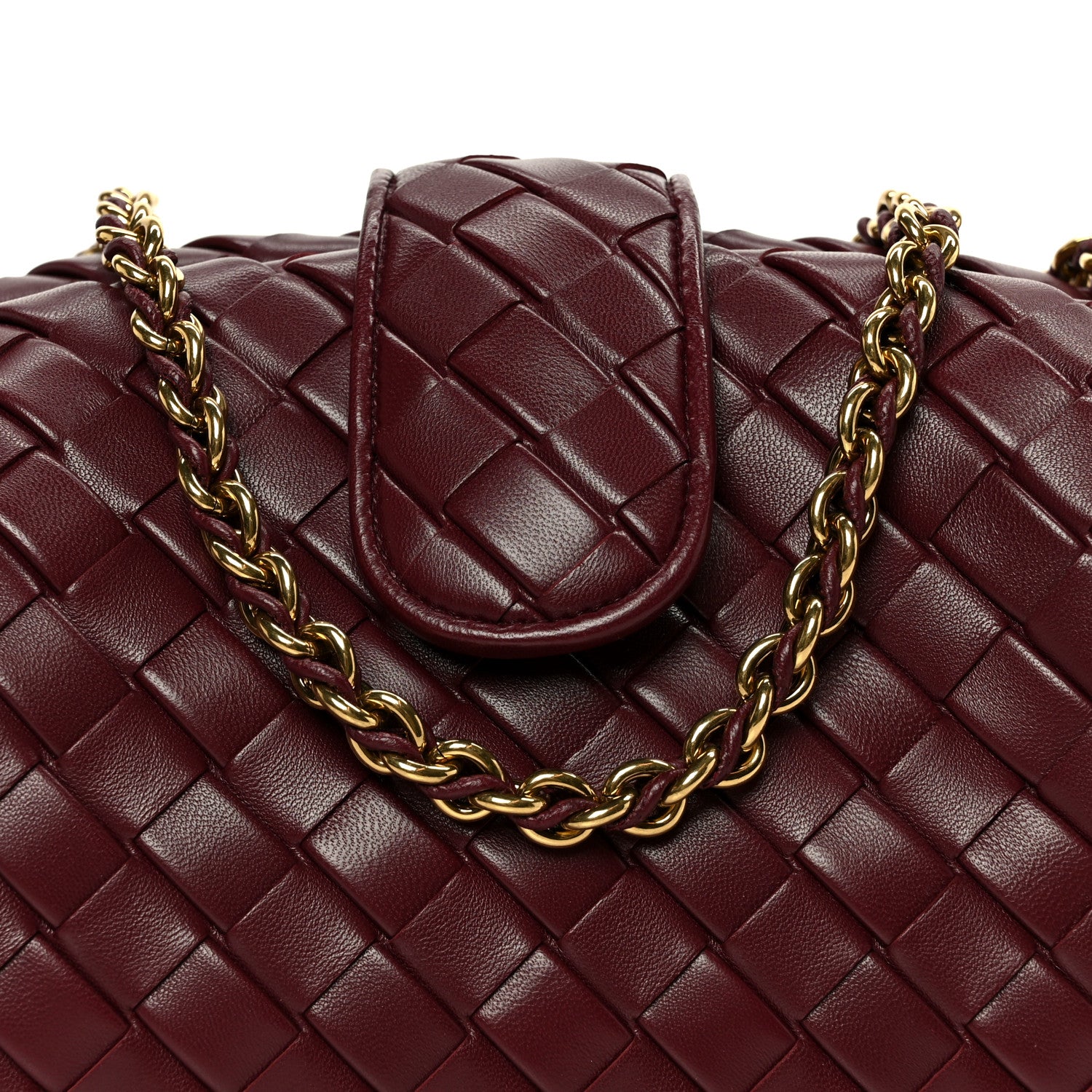 Bottega Veneta Nappa Intrecciato Teen The Lauren 1980 Clutch With Chain Barolo 9 of 11