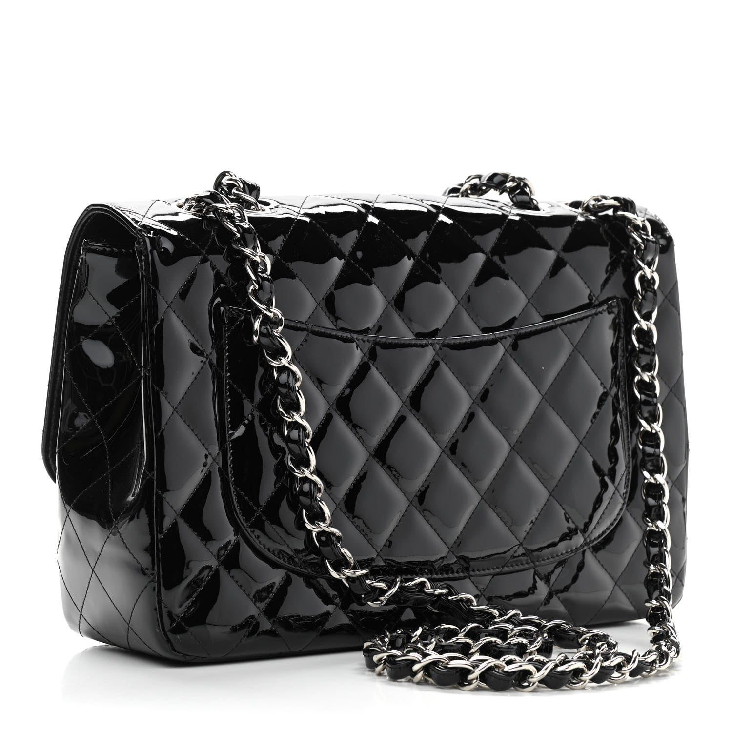 Chanel Patent Quilted Jumbo Double Flap Black 3 of 11