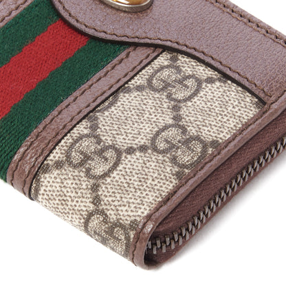 Gucci GG Supreme Web Ophidia Zip Around Card Case Brown 4 of 8