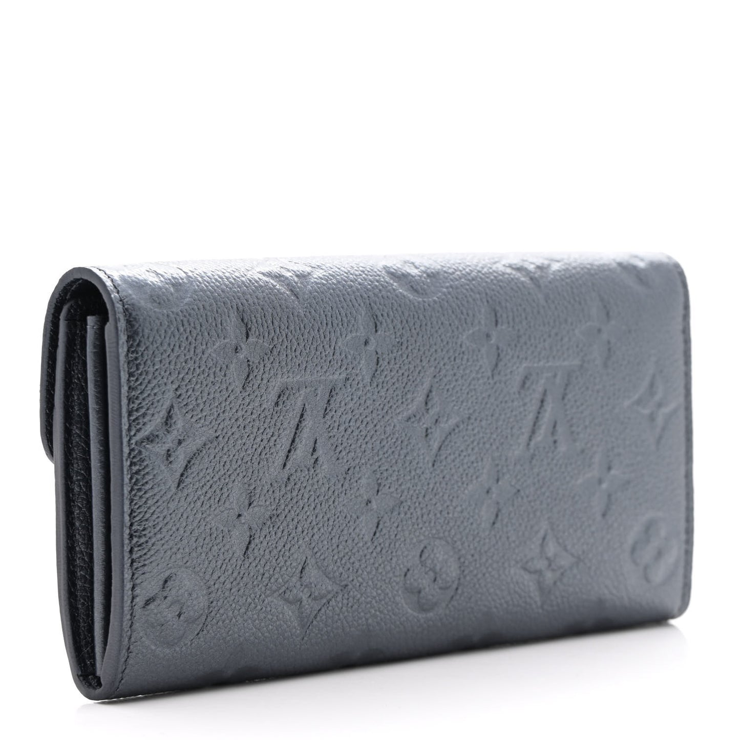 Metallic Empreinte Monogram Crystal Flower Sarah Wallet Navy Blue