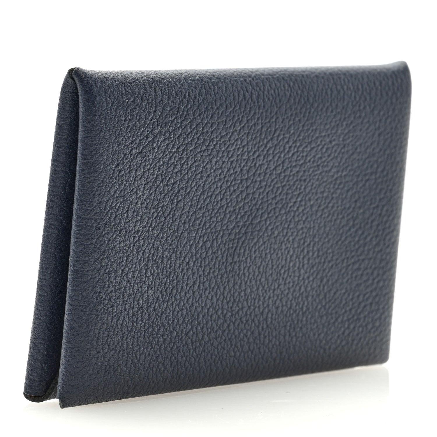 Hermes Evercolor Verso Calvi Card Case Bleu Nuit Caramel 3 of 6
