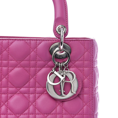 Christian Dior Lambskin Cannage Medium Lady Dior Fuchsia 10 of 14