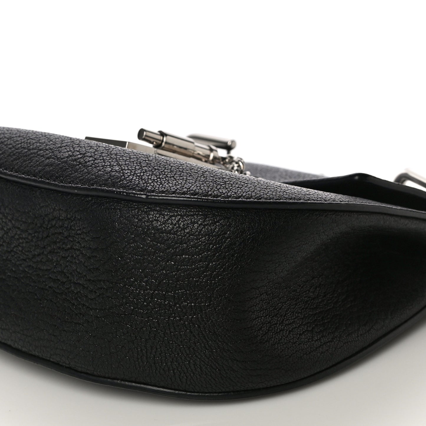 Grained Lambskin Mini Drew Shoulder Bag Black