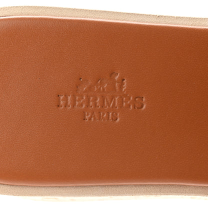 Hermes Calfskin Cork Eze 30 Sandals 39 Marron Glaise 7 of 9