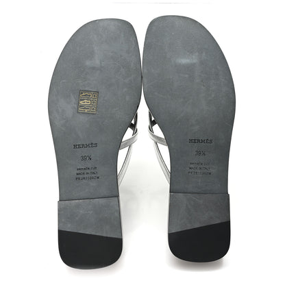 Hermes Calfskin Miss Sandals 39.5 Gris Argente 6 of 9