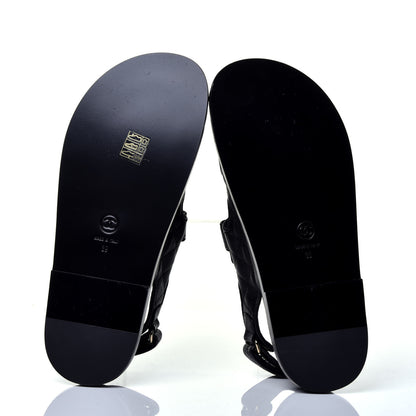 Chanel Grained Calfskin Velcro Dad Sandals 39 Black 5 of 8