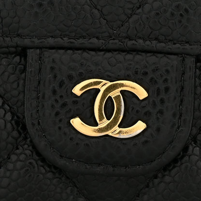 Chanel Caviar Quilted Large Gusset Flap Wallet Black 10 of 12