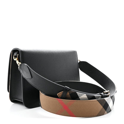 Burberry Derby Calfskin House Check Mackford Crossbody Bag Black 3 of 10
