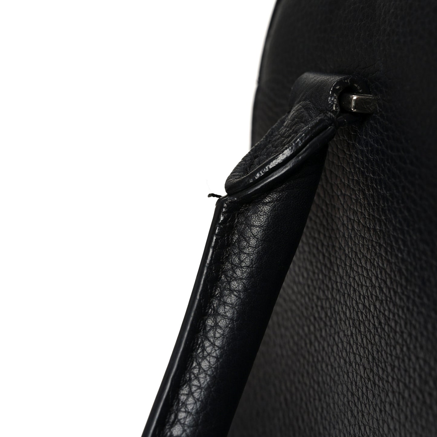Drummed Calfskin Suede Double Zip Trapeze Black