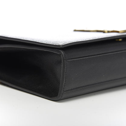 Saint Laurent Grain De Poudre Medium Classic Monogram Kate Satchel Black 8 of 10