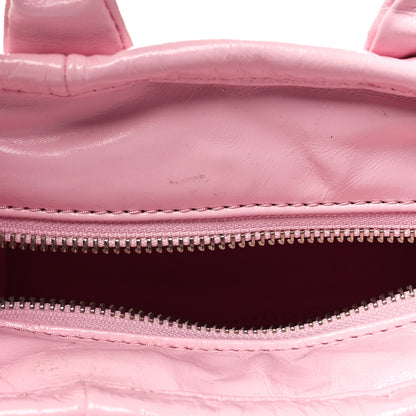 Marc Jacobs Shiny Crinkled Calfskin Mini The Tote Bag Pink 11 of 11