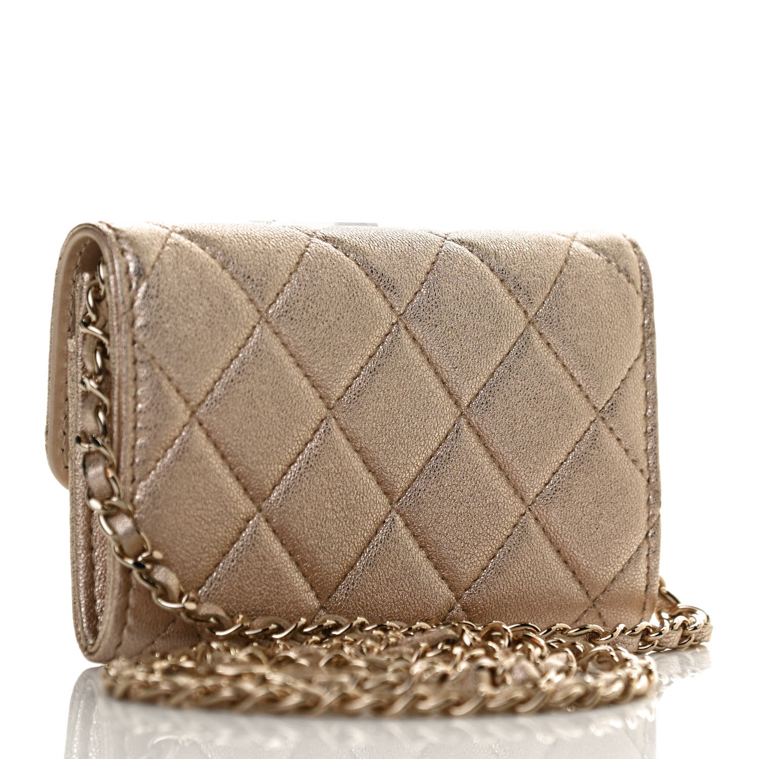 Chanel Metallic Lambskin Quilted Belt Bag Gold 3 of 12