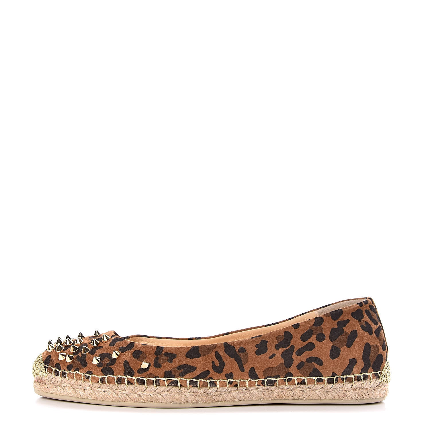 Christian Louboutin Veau Velours Leopard Aliochette Espadrilles 39 Caramel 1 of 9