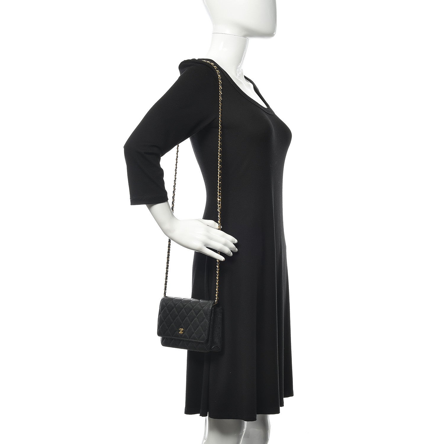 Chanel Caviar Quilted Wallet On Chain WOC Black 2 of 11