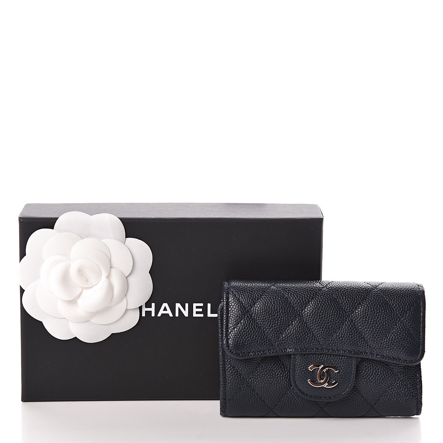 Chanel Caviar Quilted Classic 4 Key Holder Wallet Blue 9 of 9