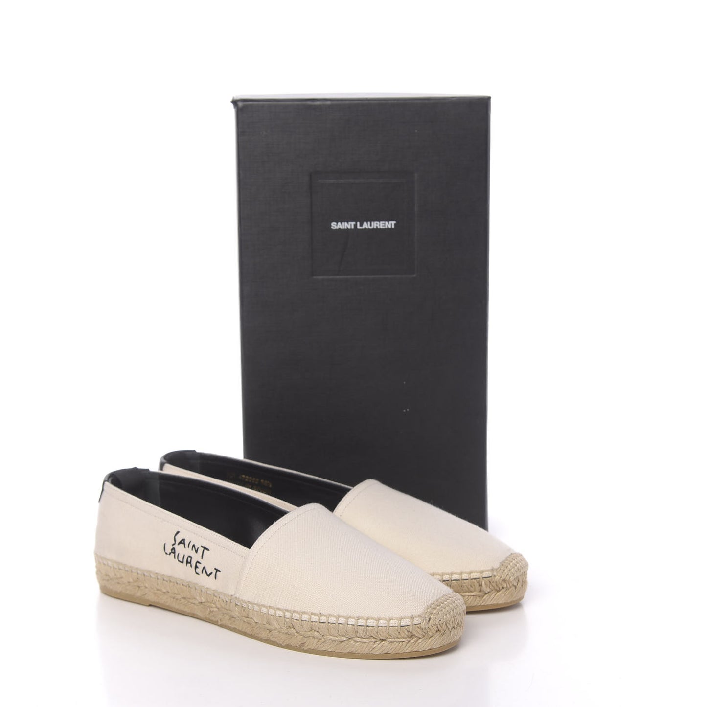 Canvas Nappa Elba Light Logo Embroidered Espadrilles 38.5 Panna